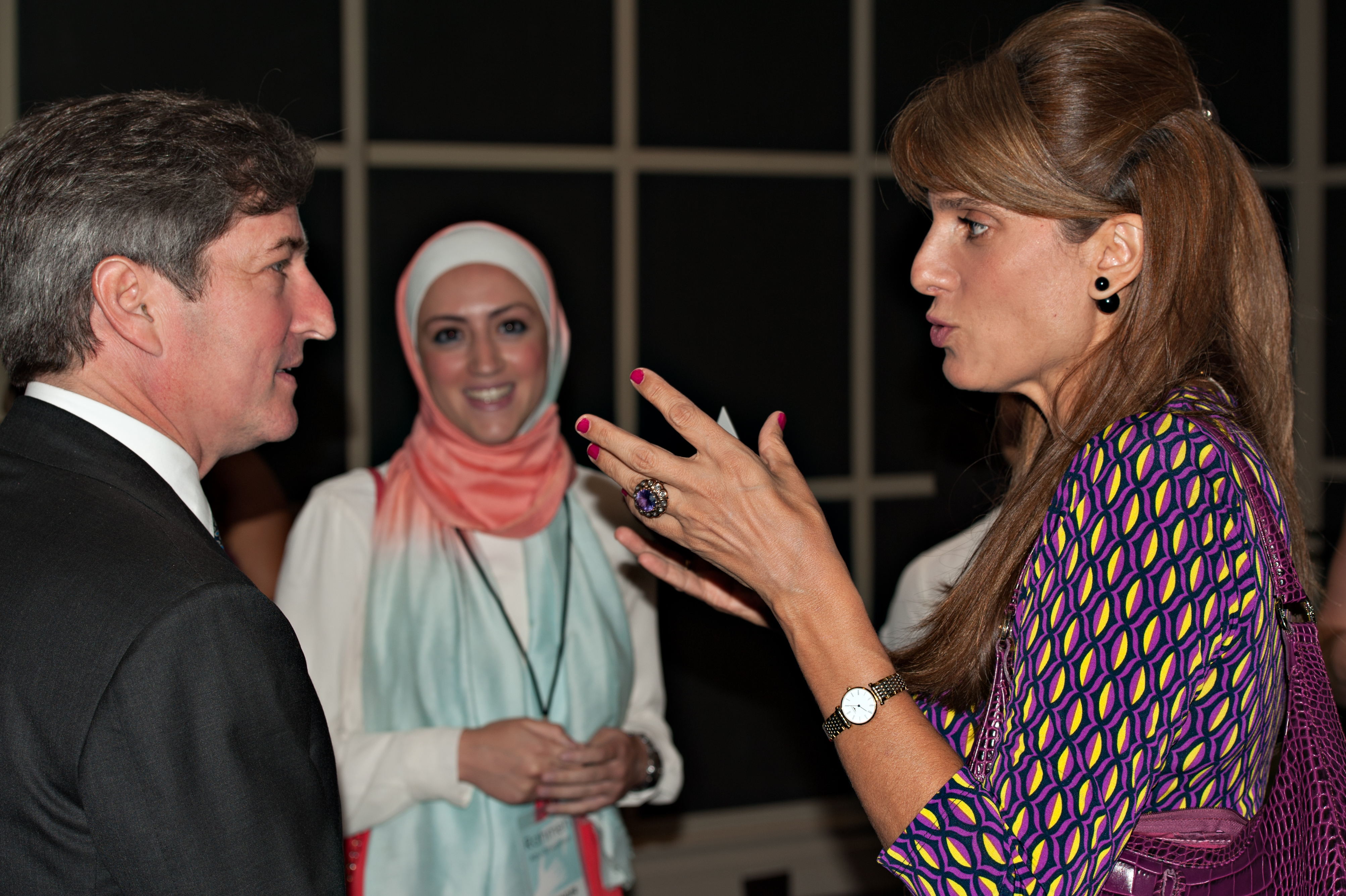 HRH Princess Dina, Jay Snyder and Rahmeh 